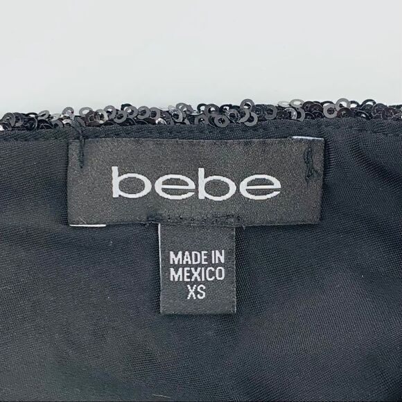 NWOT bebe Black Sparkle Sequin Bodysuit - Picture 5 of 8